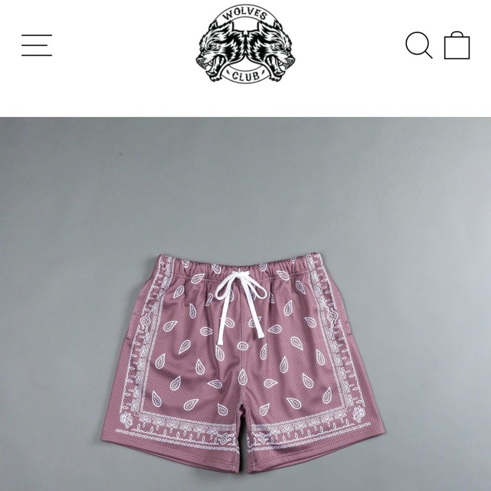 Darc Sport Western Paisley Mesh Shorts in Mauve